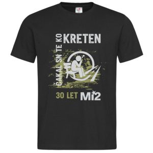 Mi2 črna moška majica s kratkimi rokavi z motivom "Kreten"